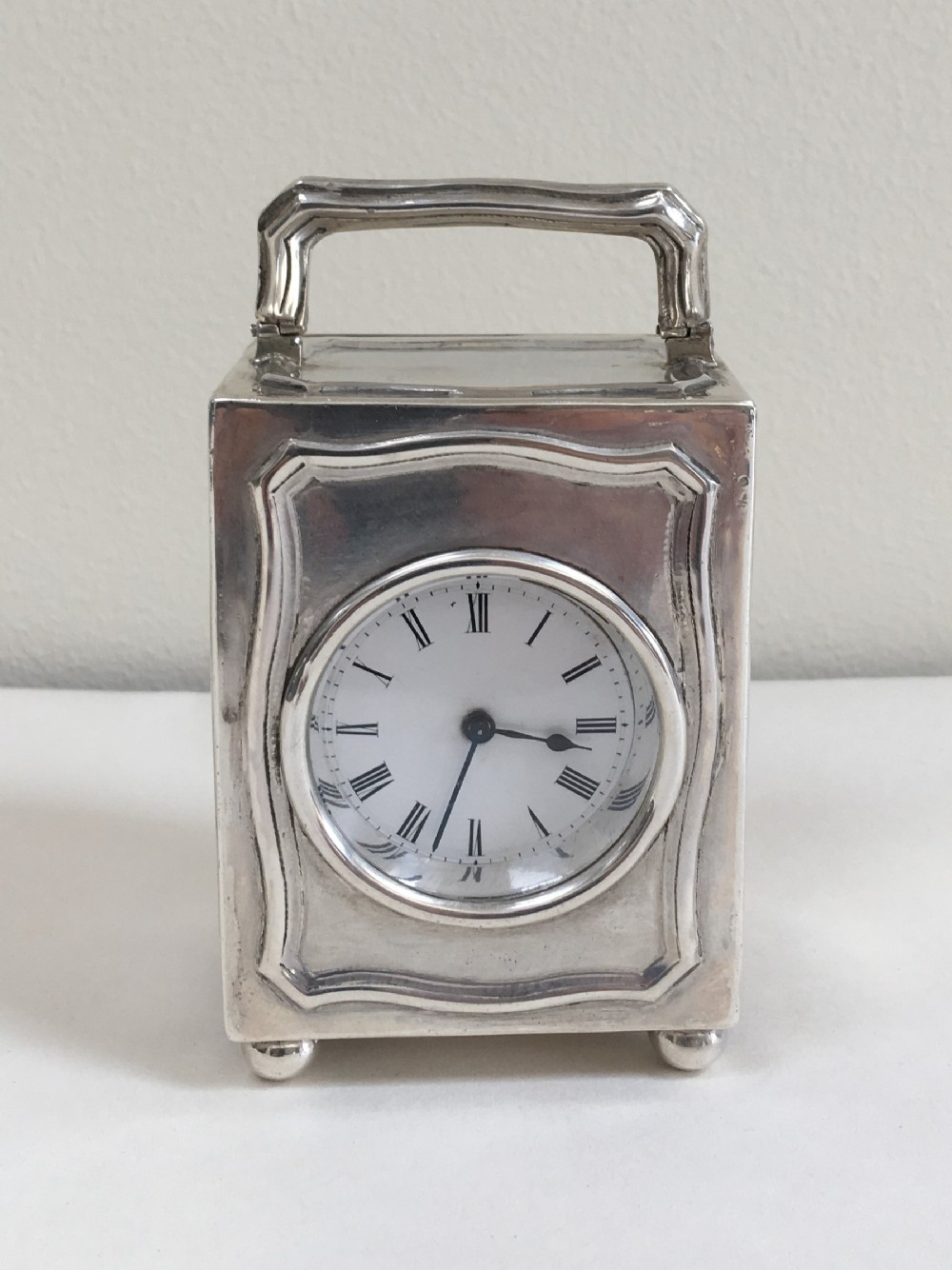 sterling silver carriage clock early 20c