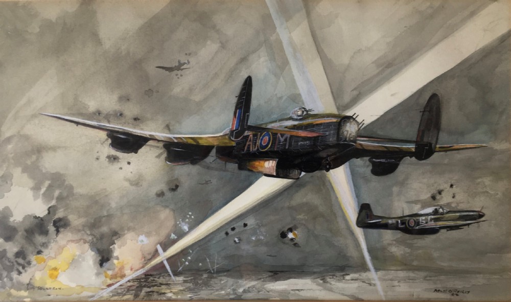617 squadron 'the dambusters' watercolour wash by miles o'reilly
