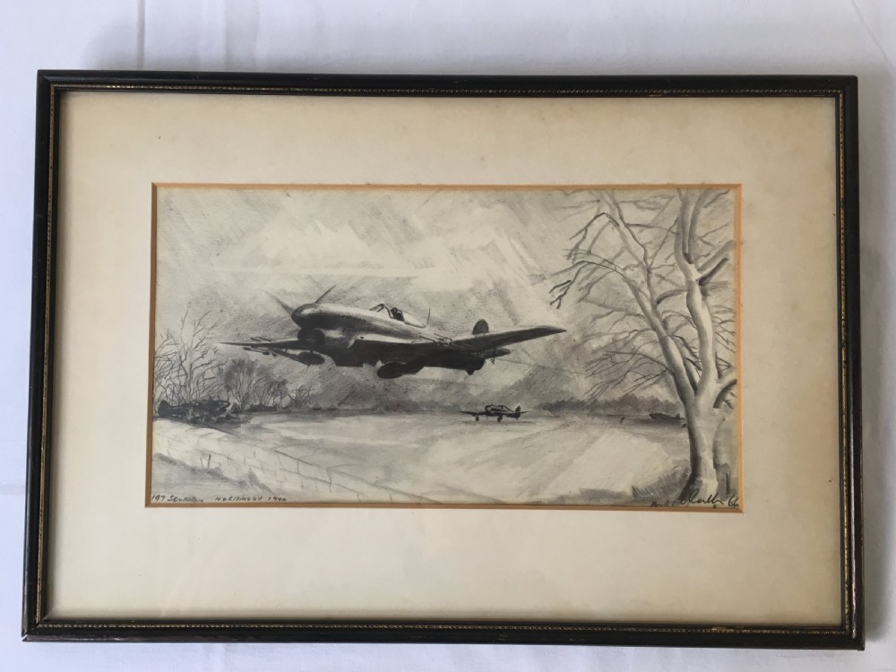 197 squadron pencil drawing by miles o'reilly