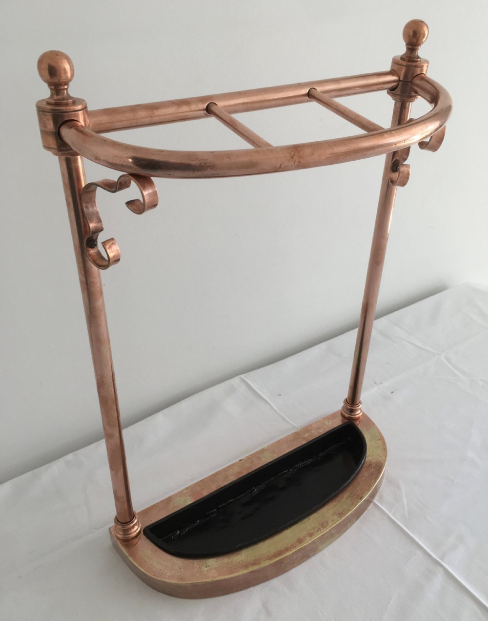 umbrella or stick stand in copper brass