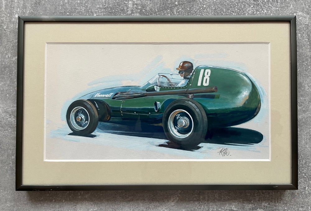 tony brooks driving a vanwall 1957
