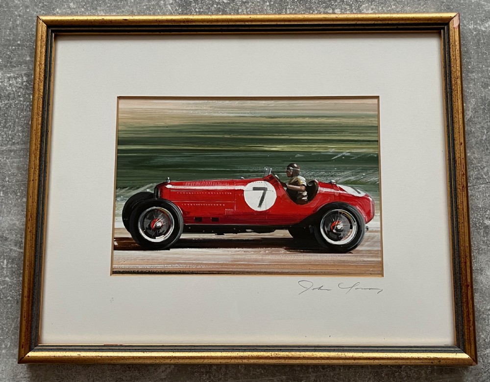 watercolourgouache alfa romeo p3 signed by john young