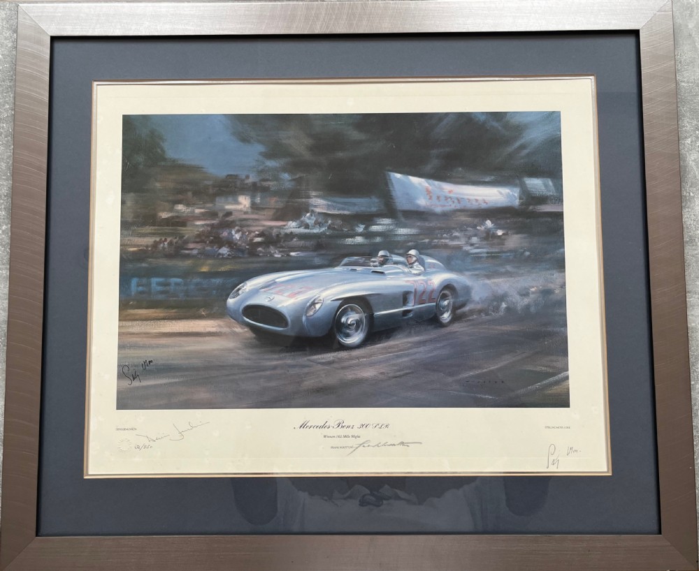 limited edition numbered signed print of moss jenkinson in the 1955 mille miglia
