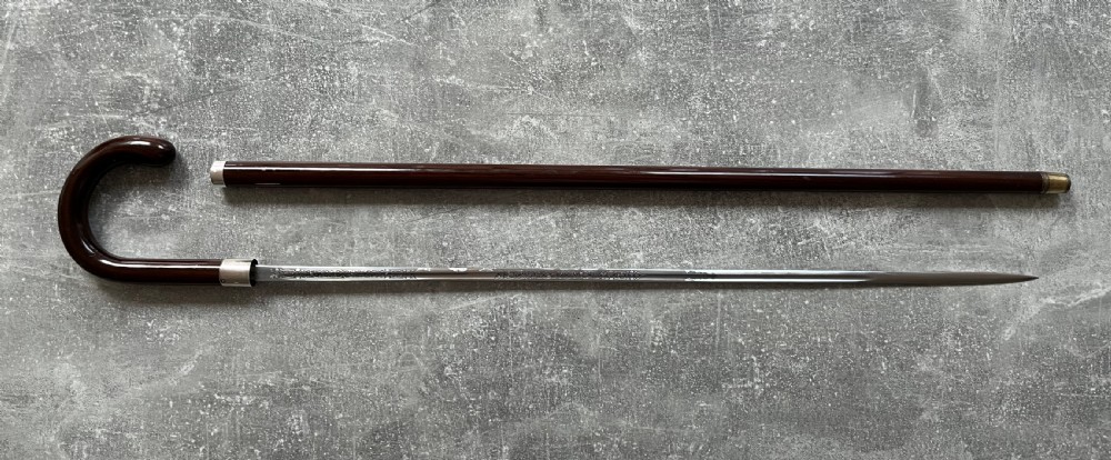 crook handled sword stick with wilkinson sword blade