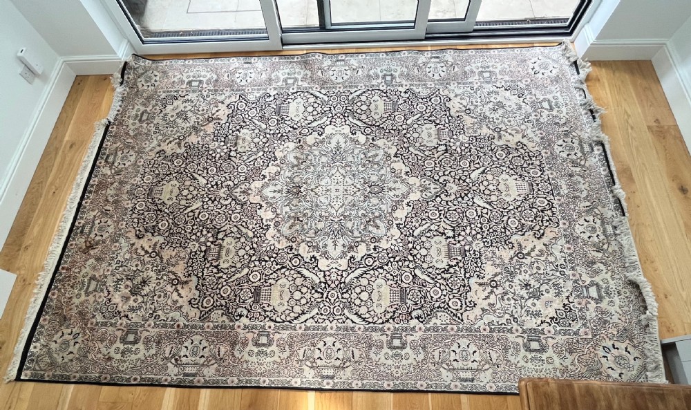 large kashmir silk carpet
