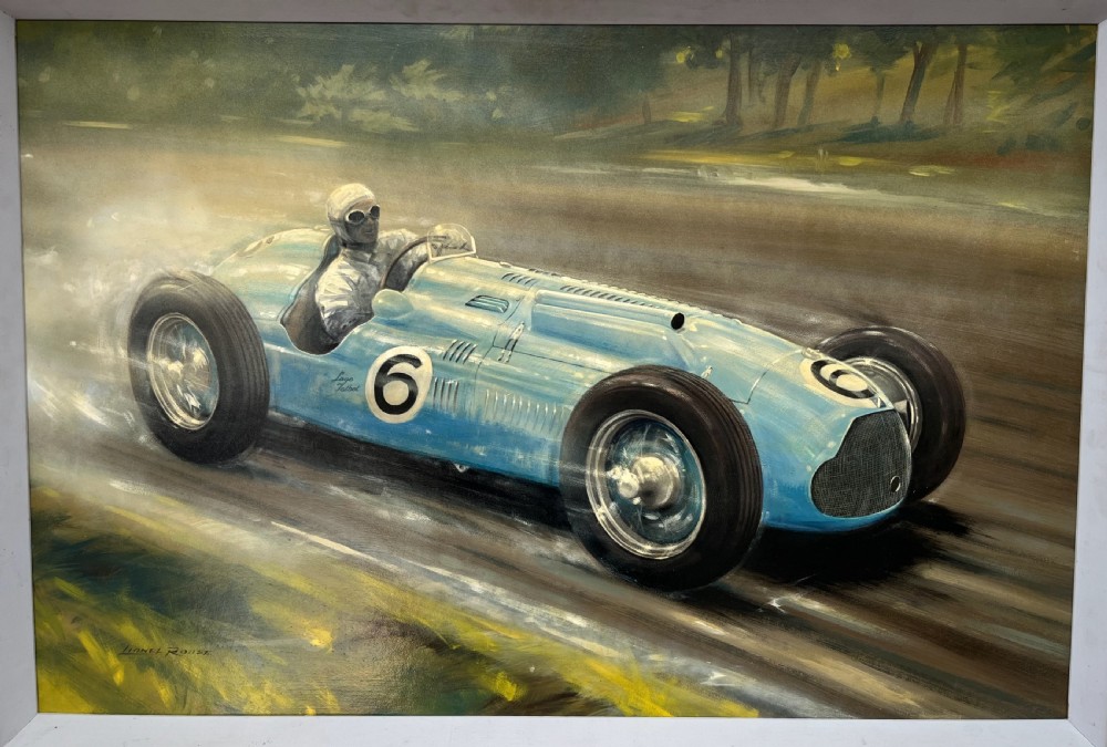 oil on board talbot lago racing car by lionel rouse 191184