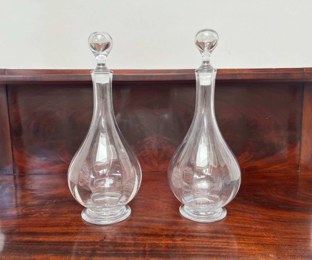 matched pair of baccarat crystal wine carafes